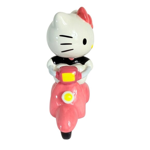 Blue Sky Hello Kitty Figurine Ceramic Riding Pink Vespa Scooter Girl Kawaii Gift - Picture 4 of 13
